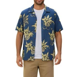NWT RJC Men's XL Hibiscus Pineapple Classic All Over Print Made in USA Hawaii